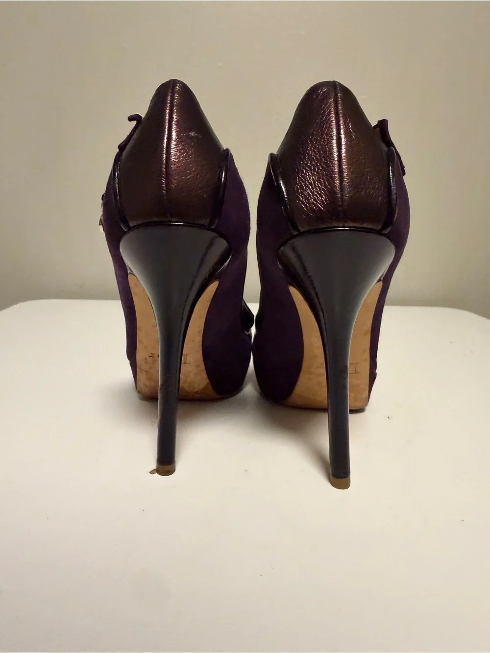 Christian Dior Suede Bow Accents Pumps Purple Metallic EU 37 US 7